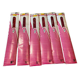 6 Vintage Zipper Lot Metal Spun Dee Neckline 16 inch Turkish Red / Red 457 /455